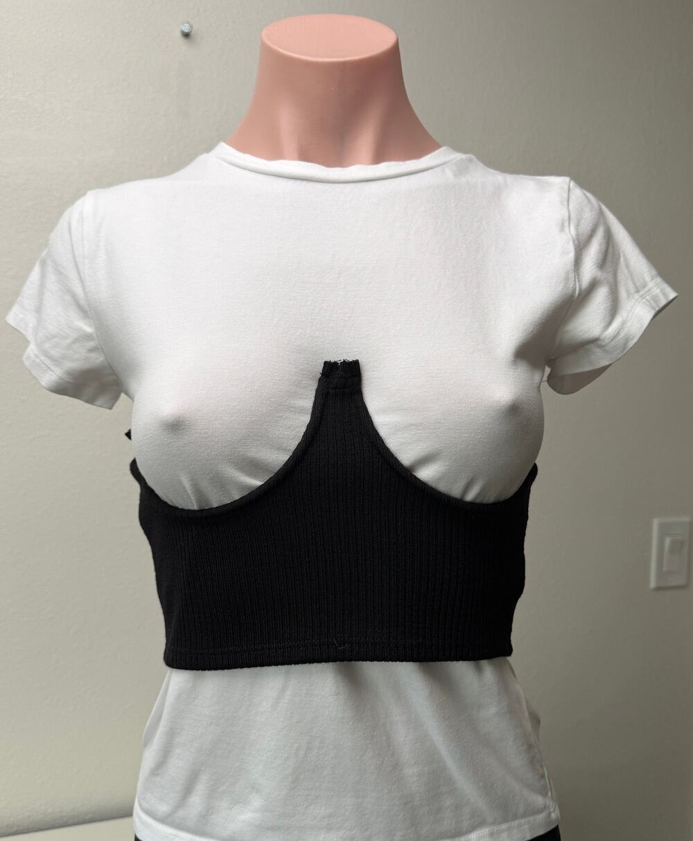 NWT Le Lis Black Knit Corset Top Women's S